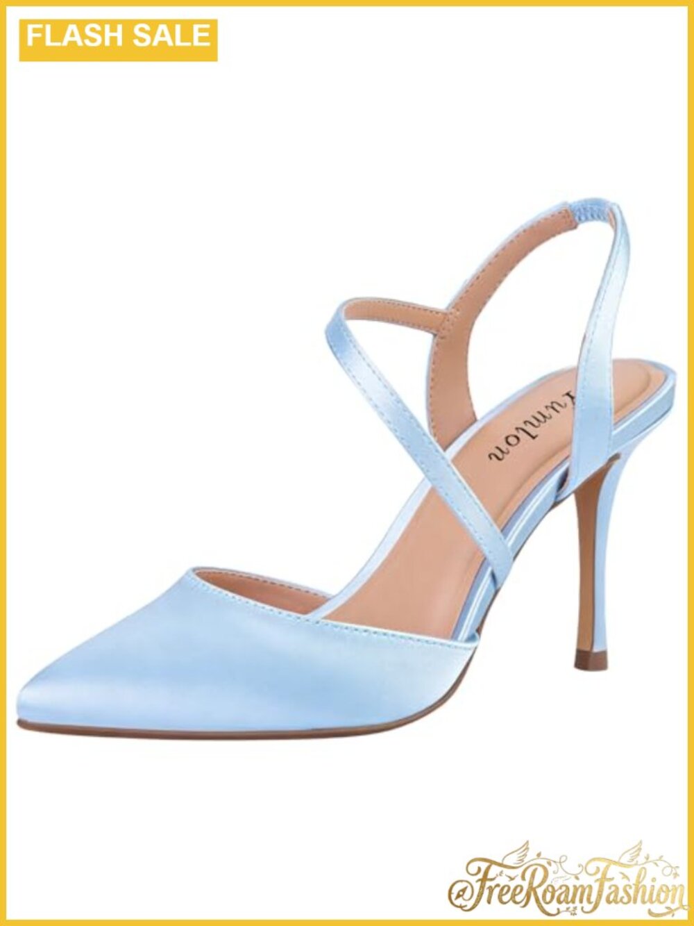 Satin Faux Leather Slingback Stiletto Heels Pointed Toe Wedding Pumps